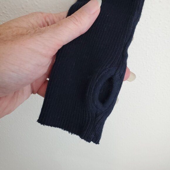 Enza Costa Cashmere thermal Long Sleeve Cuffed Crew in Cadet - Picture 6 of 14